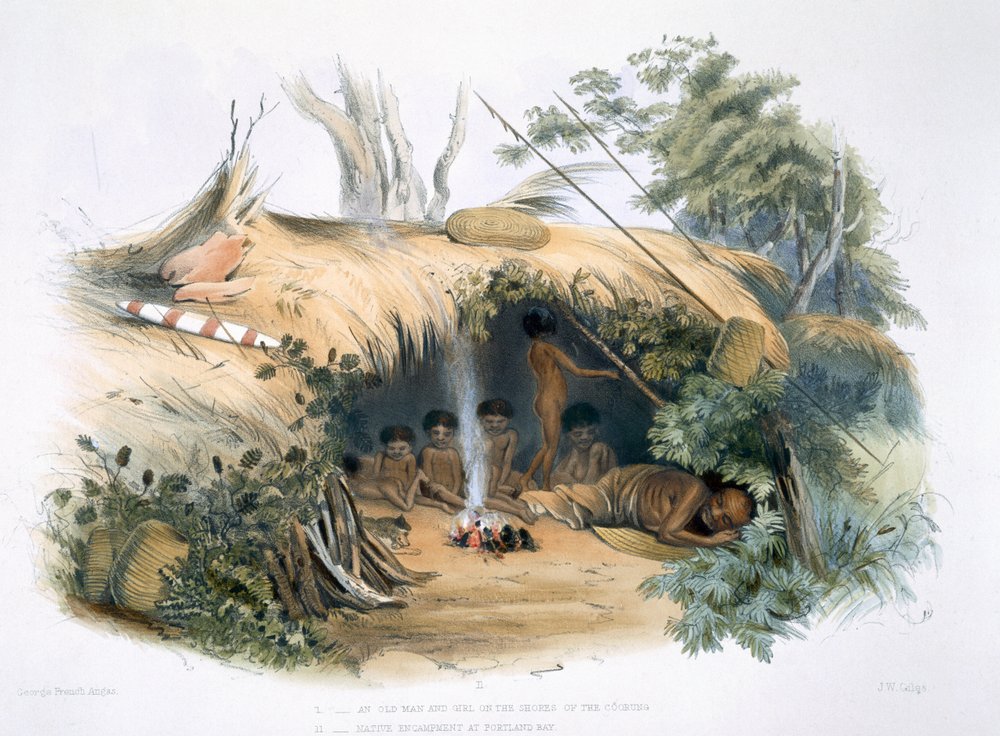 アボリジニの住民II。 1847年に出版された「オーストラリア南部の